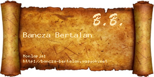 Bancza Bertalan névjegykártya