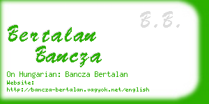 bertalan bancza business card